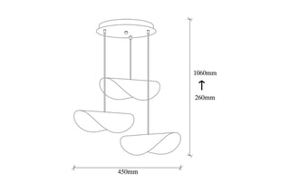 Suspension Sivani - Blanc et doré - 3 x 40 W