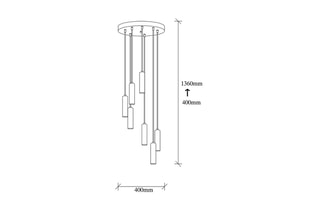 Suspension Tempo - Doré - 7 x 40 W