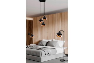 Suspension, applique murale et lampadaire Yildo - Noir et doré