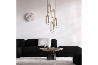 Hanglamp Cerco - Zwart en Goudkleurig