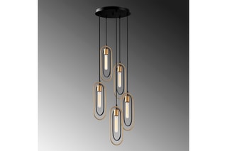 Hanglamp Cerco - Zwart en Goudkleurig