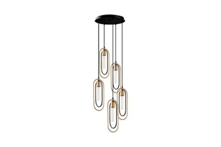Hanglamp Cerco - Zwart en Goudkleurig