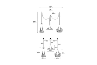 Suspension Mezopotamya - Doré - 3 x 40 W