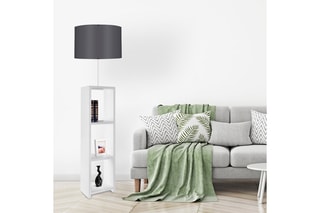 Lampadaire - Blanc et gris - 60 W