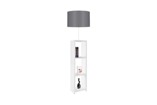 Lampadaire - Blanc et gris - 60 W
