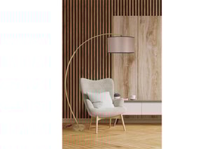 Lampadaire trépied - Marron et beige - 60 W