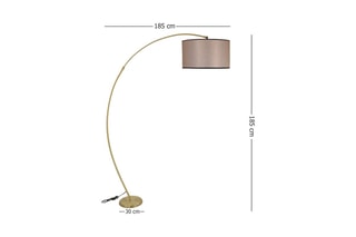 Lampadaire trépied - Marron et beige - 60 W