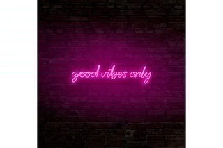 Néon mural fluorescent Good Vibes Only - Rose