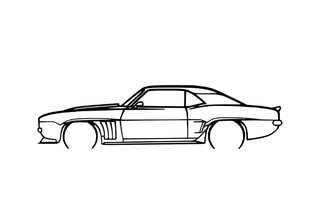 Décoration murale Chevrolet Camaro Silhouette - 70 x 18 cm - Noir