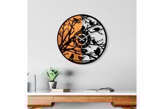 Horloge - 56 cm - Noir et naturel