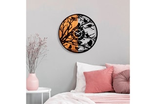 Horloge - 56 cm - Noir et naturel
