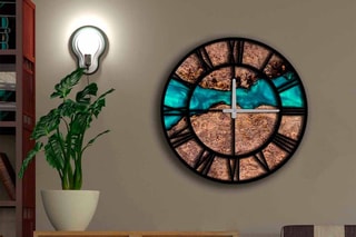 Horloge - Imitation bois et noir