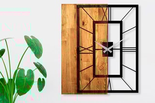 Horloge - Noir et naturel