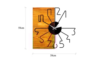 Horloge - 58 cm - Noir et naturel