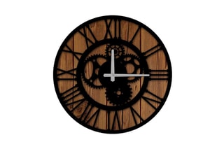 Horloge - 50 cm - Imitation bois et noir