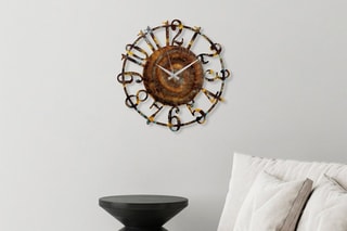 Horloge murale - 48 cm - Marron et doré