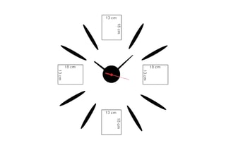 Horloge avec 4 cadres photos - 50 x 50 cm - Noir