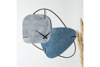 Horloge Brazil - 58 x 55 cm - Bleu et gris