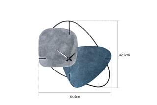 Horloge Brazil - 58 x 55 cm - Bleu et gris