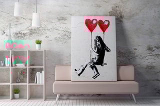 Tableau "La petite fille et sa balançoire aux ballons rouges" - Banksy