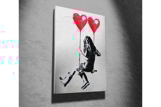 Tableau "La petite fille et sa balançoire aux ballons rouges" - Banksy