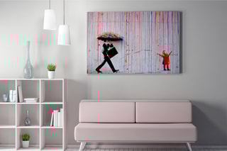 Tableau "Sous la pluie" Banksy - 50 x 70 cm