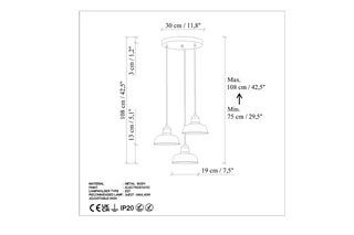 Suspension Memati - 181 - 3 - Orange - 3 x 40 W