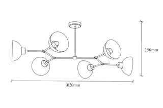 Suspension Dram - Doré - 6 x 60 W