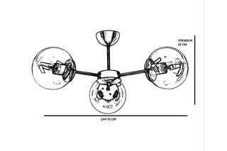 Suspension Venus - Argenté et noir - 3 x 60 W