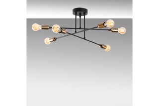 Hanglamp Flower - Zwart en Goudkleurig - 6 x 40 W