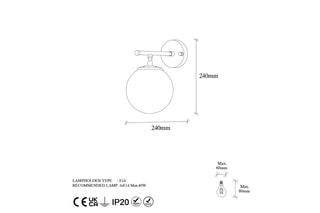 Applique murale Roe - Doré et blanc - 40 W