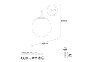 Applique murale Viran - Doré et blanc - 40 W