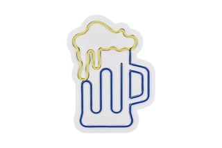 Néon mural LED Beer Glass - Bleu et jaune