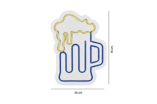 Néon mural LED Beer Glass - Bleu et jaune