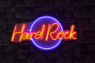 Néon mural LED Hard Rock - Bleu et rouge