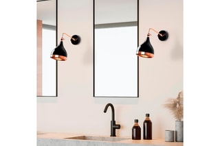 Wandlamp Yildo Zwart en Koperkleurig