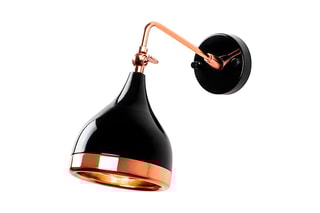 Wandlamp Yildo Zwart en Koperkleurig