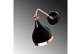 Wandlamp Yildo Zwart en Koperkleurig