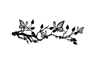 Porte-manteau mural Butterfly World - 60 x 24 x 2 cm