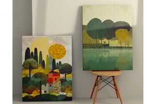2 tableaux en bois - 70 x 100 cm