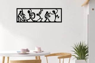 Wanddecoratie Musicians  Zwart
