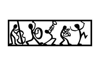 Wanddecoratie Musicians  Zwart