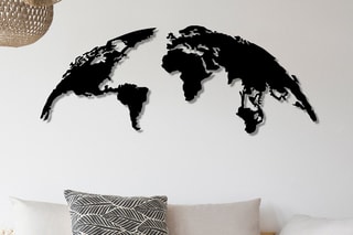 Décoration murale World Map Large -  Noir