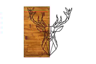 Décoration murale Cerf - Naturel et noir
