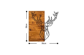 Décoration murale Cerf - Naturel et noir