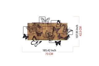 Décoration murale en bois Legendary - 73 x 42,5 cm - Noir et naturel
