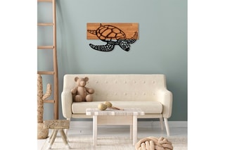 Décoration murale Caretta Caretta en bois - Naturel et noir