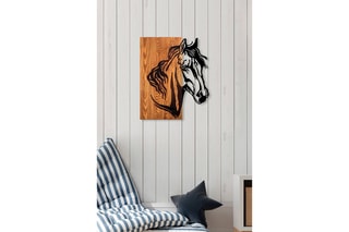 Décoration murale en bois - Naturel et noir