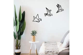 Décoration murale en bois Origami - Noir