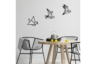Décoration murale en bois Origami - Noir